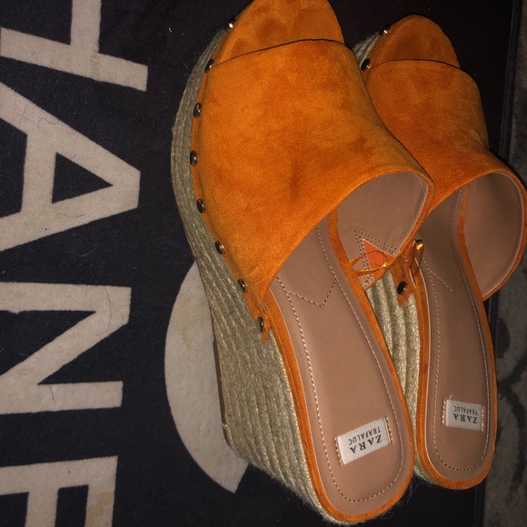 Zara orange espadrille/mule. - Picture 2 of 6